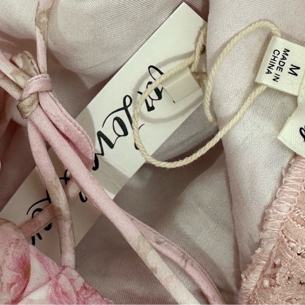 For Love and Lemons Alessia Pink Flora Ruffle Mini Dress | Size M - Picture 12 of 12